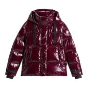 Woolrich Kort Nylon Parka med Anddun Red, Dam