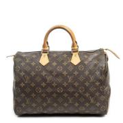 Louis Vuitton Vintage Pre-owned Belagd canvas handvskor Brown, Dam