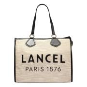 Lancel Naturlig Svart Toteväska Beige, Dam