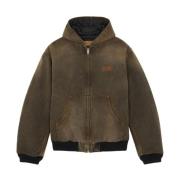 MM6 Maison Margiela Brun Bomull Denim Vadderad Jacka Brown, Dam