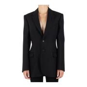 Wardrobe.nyc Merinoull Svart Blazer Black, Dam