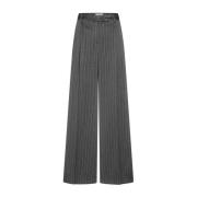 Liu Jo Glitter Pinstripe Wide Leg Byxor Gray, Dam