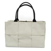 Bottega Veneta Vintage Pre-owned Canvas handvskor White, Dam