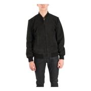 Schott NYC Mocka Bomberjacka med dragkedja Black, Herr