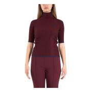 Elisabetta Franchi Räfflad Viskos Turtleneck Tröja Red, Dam