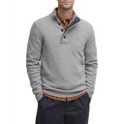 Barbour Essential Patch Half Sweater Gray, Herr