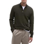 Barbour Holden Half Zip Sweater Green, Herr