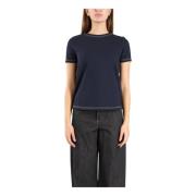 Max Mara Jersey T-shirt med Wasser-modell Blue, Dam