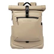 Piquadro Stilren Ryggsäck för Dagligt Bruk Beige, Unisex