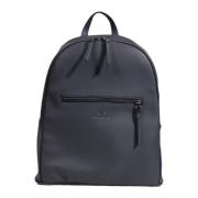 Armani Exchange Blå Enkel Ryggsäck med Dragkedjefickor Blue, Herr