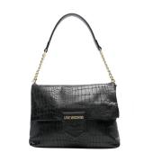 Love Moschino Elegant Croco Axelväska Svart Black, Dam