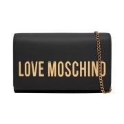 Love Moschino Svart Axelväska, Magnetisk Stängning Black, Dam