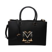 Love Moschino Färgglad Heart Pu Sh Shopper Väska Black, Dam