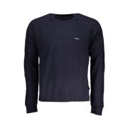 Napapijri Elegant Pullover med Rund Hals och Kontrastdetaljer Blue, He...