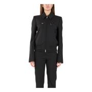 Sportmax Stretch ullbomberjacka Plava Black, Dam