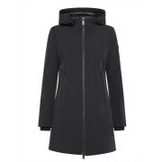 Peuterey Svart Parka Jacka Nylon Jersey Black, Dam