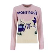 MC2 Saint Barth Vintermotiv kashmirblandad crewneck-tröja Pink, Dam