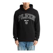 Philipp Plein Mönstrad Logga Hoodie Black, Herr