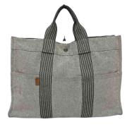 Hermès Vintage Pre-owned Canvas handvskor Gray, Dam