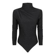 Andamane Kristall Öppen Rygg Bodysuit Black, Dam