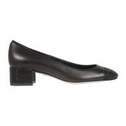 René Caovilla Svart Lamb Jet Strass Pumps Black, Dam