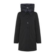 Peuterey Svart Parkas med Huva Black, Dam