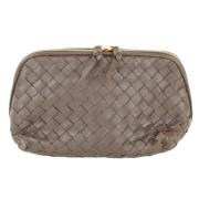 Bottega Veneta Vintage Pre-owned Laeder kuvertvskor Brown, Dam