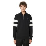 Fred Perry Mönstrad Stickad Tröja Black, Herr