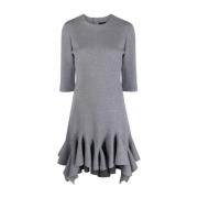 Givenchy Ruffled Hem Midi Klänning Gray, Dam