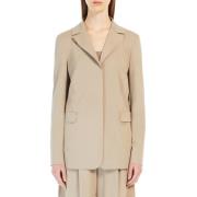 Max Mara Beige Kaiser Blazer Jacka Beige, Dam