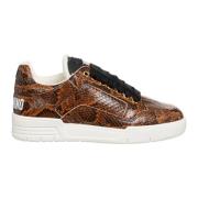 Moschino Djurmönstrade Sneakers för Barn Brown, Dam