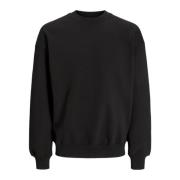 Jack & Jones Svart långärmad sweatshirt Black, Herr