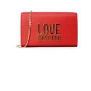 Love Moschino Röd Quiltad Axelväska med Kedja Red, Dam