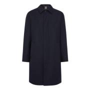 Boggi Milano Pea Coat I Teknisk Ull Blue, Herr