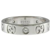 Gucci Vintage Pre-owned Vitt guld ringar Gray, Dam