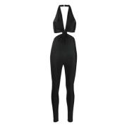 Saint Laurent Elegant Jumpsuit med 80% Polyamid Black, Dam