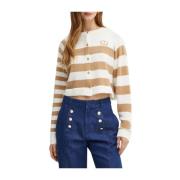 Twinset Cardigan Sweaters i Bic.Neve/Sandy Brown Brown, Dam