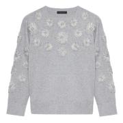 Elena Mirò Stilren Maglia Topp Gray, Dam