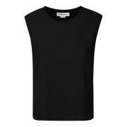 Victoria Beckham Ärmlös T-shirt i Trendig Stil Black, Dam