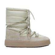 Moon Boot Vinter Mocka Nylon Ankelstövlar Beige, Dam