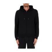 Colmar Svart Ottoman Millerighe Dragkedja Hoodie Black, Herr