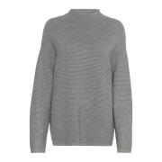 InWear Boxy Pullover Stickat Medium Grey Melange Gray, Dam