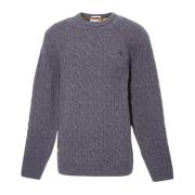 Timberland Herr Crewneck Tröja med Flätat Design Gray, Herr