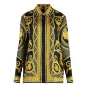 Versace Barocco Silkeskjorta All Over Print Multicolor, Dam