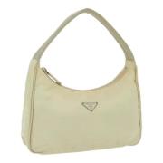 Prada Vintage Pre-owned Nylon handvskor Beige, Dam