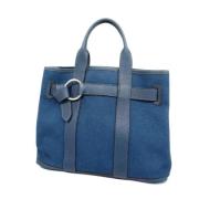 Hermès Vintage Pre-owned Canvas handvskor Blue, Dam