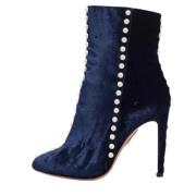 Aquazzura Pre-owned Pre-owned Sammet stvlar Blue, Dam