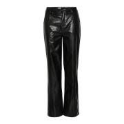 Cream Pitch Black Straight-Leg Byxor Black, Dam