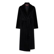 Max Mara Svart Shawl Krage Alpacka Ull Kappa Black, Dam