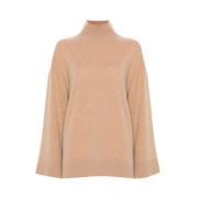 Elisabetta Franchi Kashmirblandning Turtleneck Tröja Kamel Brown, Dam